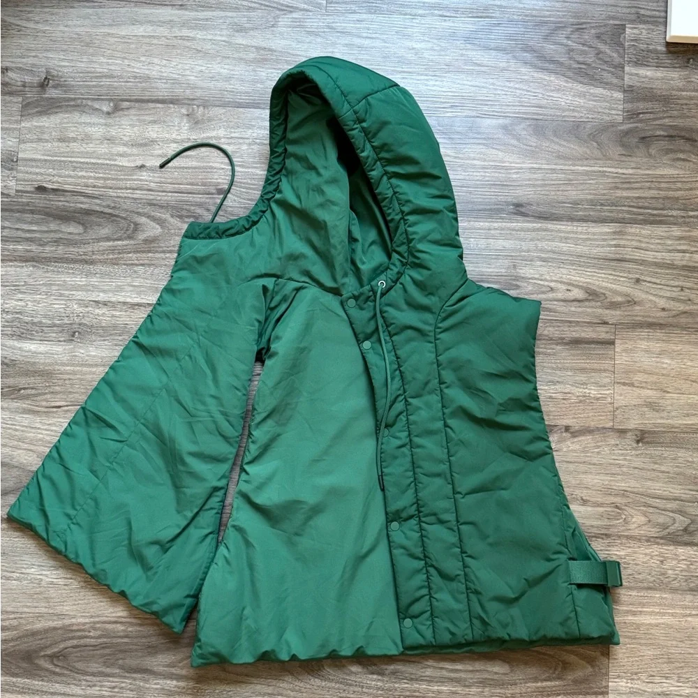 COS Forest Green Padded Hooded Gilet One Size - Picture 7 of 9